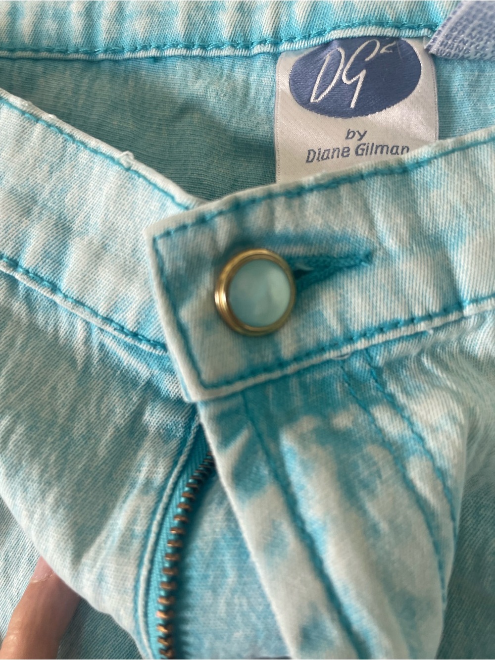 DG Diane Gilman Women's Wide Leg Frayed Hem Light Wash Blue Jeans Size 14